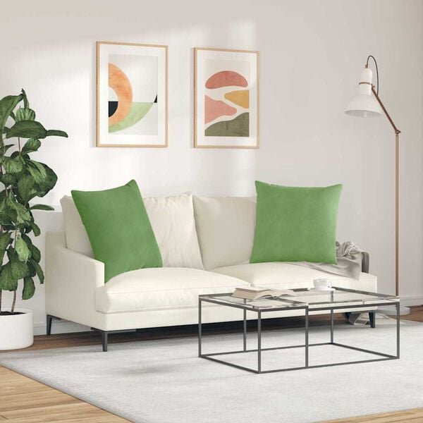 vidaXL Cuscini da Divano 2 pcs Verde chiaro 60 x 60 cm
