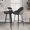 vidaXL Sedie da Bar 2 pz Grigio Scuro in Velluto