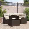vidaXL Set Divano da Giardino con cuscino 5 pcs Marrone Poly Rattan