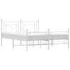 vidaXL Giroletto con Testiera e Pediera Metallo Bianco 150x200 cm
