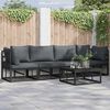 vidaXL Set Divano da Giardino 4 pcs Nero Metallo
