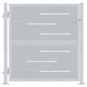 vidaXL Cancello da giardino Argento 85 x 97 cm Acciaio inossidabile