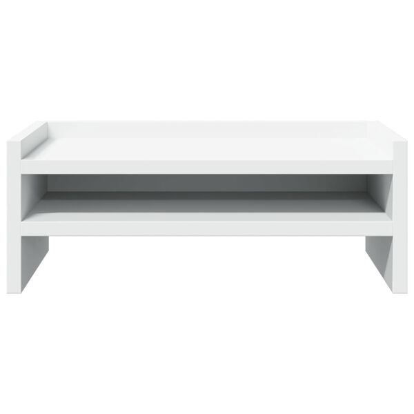 vidaXL Supporto per Monitor Bianco 42x24x16 cm in Legno Multistrato