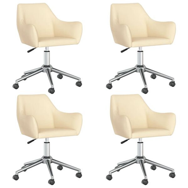 vidaXL Sedie da Pranzo Girevoli 4 pz Crema in Tessuto