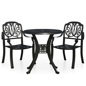 vidaXL Set da Bistrot 3 pz in Alluminio Pressofuso Nero