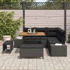 vidaXL Set Divano da Giardino con cuscino 8 pcs Nero Poly Rattan