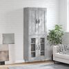 vidaXL Credenza Grigio Cemento 69,5x34x180 cm in Legno Multistrato