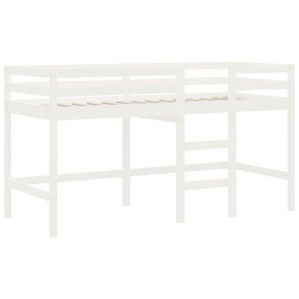 vidaXL Letto Soppalco con Scala Bambini Bianco 90x190cm Massello Pino