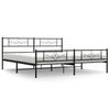 vidaXL Giroletto con Testiera e Pediera Metallo Nero 183x213 cm