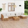 vidaXL Set Divani da Giardino 8 pz con Cuscini Crema in Legno di Teak