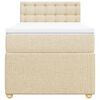 vidaXL Giroletto a Molle con Materasso Crema 90x190 cm in Tessuto
