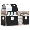 vidaXL Letto a Castello senza Materasso Bianco e Nero 90x190cm in Pino