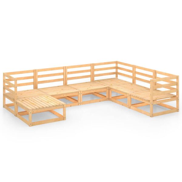 vidaXL Set Divani da Giardino 7 pz in Legno Massello di Pino