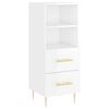 vidaXL Credenza Bianco Lucido 34,5x34x90 cm in Legno Multistrato