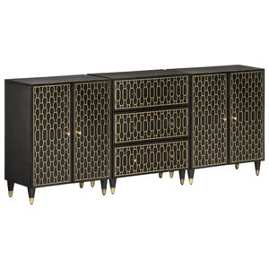 vidaXL Credenze 3 pz 60x33x75 cm in Legno Massello di Mango