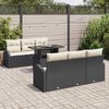 vidaXL Set Divano da Giardino 7 pcs Nero 100 x 55 x 73 cm Poly Rattan