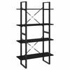 vidaXL Libreria a 4 Ripiani Nera 80x30x140 cm in Legno Multistrato