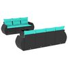 vidaXL Set Divani da Giardino 8 pz con Cuscini Nero in Polyrattan
