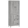 vidaXL Credenza Grigio Sonoma 69,5x34x180 cm in Legno Multistrato