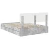 vidaXL Letto con Contenitore con testiera Grigio cemento 140 x 190 cm
