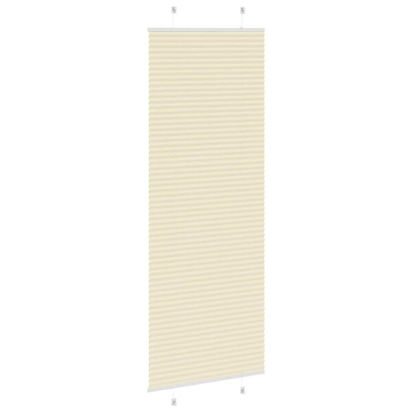 vidaXL Tenda Plissettata Crema 75x200 cm Larghezza Tessuto 74,4 cm