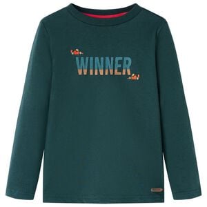 Maglietta da Bambino a Maniche Lunghe Verde Scuro 104