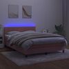 vidaXL Letto a Molle con Materasso e LED Rosa 140x190 cm in Velluto