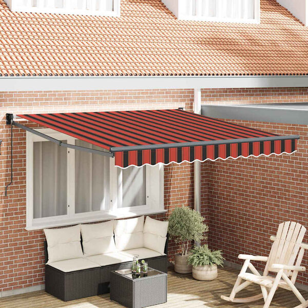 vidaXL Tenda da Sole Arancione e Marrone 350 x 250 x 165 cm Poliestere
