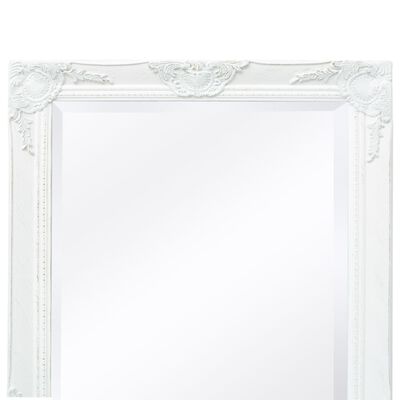 vidaXL Specchio da Parete Stile Barocco 100x50 cm Bianco