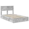vidaXL Letto con Contenitore con testiera Grigio cemento 135 x 190 cm