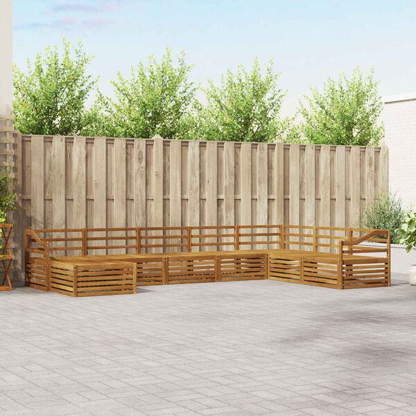 vidaXL Set divani 8 pcs Naturale Legno di Acacia Massello