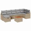 vidaXL Set Divano da Giardino 8 pz Beige Poly Rattan