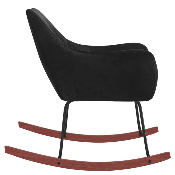 vidaXL Sedia a Dondolo Nera in Velluto