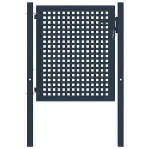 vidaXL Cancello per recinzione antracite 102x75 cm in acciaio