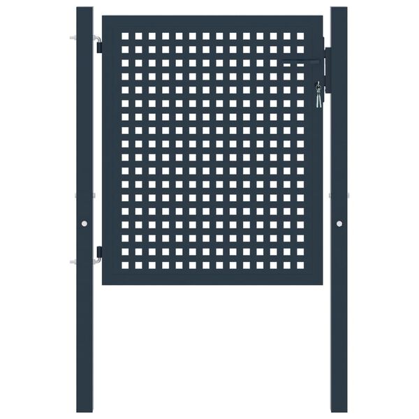 vidaXL Cancello per recinzione antracite 102x75 cm in acciaio