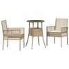 vidaXL Set da Pranzo per Giardino 3 pz Beige polyrattan