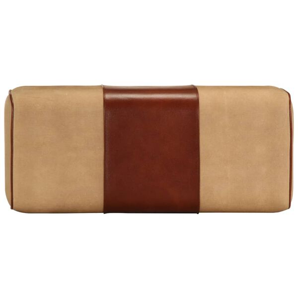 vidaXL Panca da Palestra 58 cm Vera Pelle Marrone e Massello di Mango