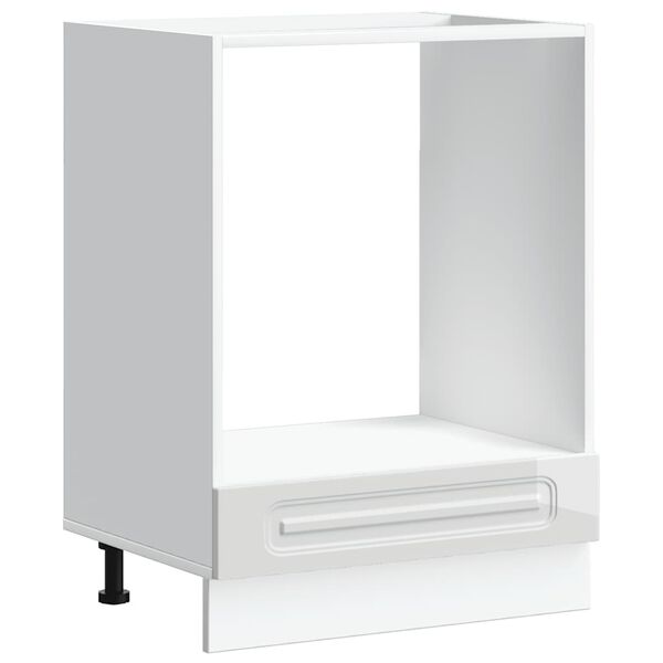 vidaXL Armadio per Forno Kalmar Bianco Lucido in Legno Multistrato
