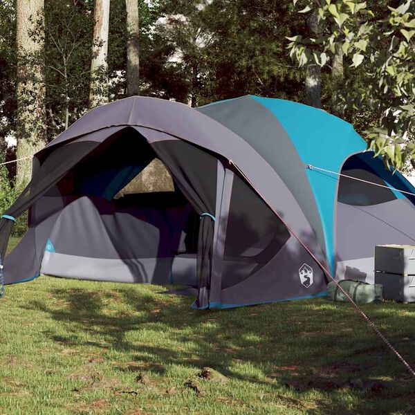 vidaXL Tenda Familiare Cabina per 6 Persone Blu Impermeabile