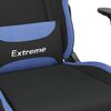 vidaXL Sedia da Gaming Massaggio e Poggiapiedi in Tessuto Nero e Blu