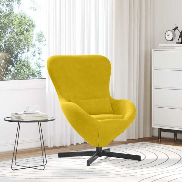vidaXL Poltrona uovo Giallo 63 x 73 x 90 cm Velluto