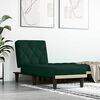 vidaXL Chaise Longue in Velluto Verde Scuro