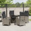 vidaXL Set da Pranzo per Giardino con cuscino 5 pcs Grigio polyrattan