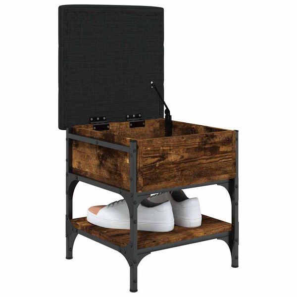 vidaXL Panca Porta Scarpe Rovere Fumo 42x42x45 cm in Legno Multistrato