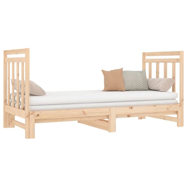 vidaXL Dormeuse Estraibile 2x(90x190) cm Legno Massello di Pino