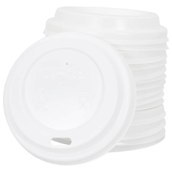 vidaXL Coperchi Tazze da Caffè Carta Ø60mm 4oz 1000 pz Plastica Bianca