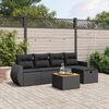 vidaXL Set Divano da Giardino 6 pz con Cuscini Nero in Polyrattan