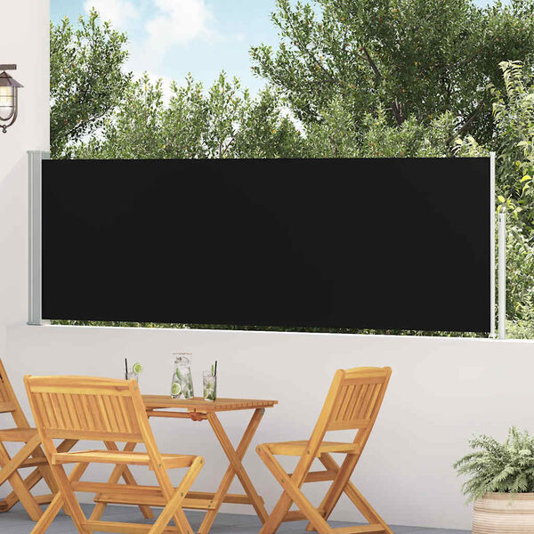 vidaXL Tenda Laterale Retrattile per Patio 100x500 cm Nera