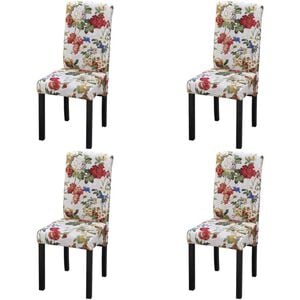 vidaXL Sedie da Pranzo 4 pz Multicolori in Tessuto
