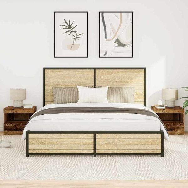 vidaXL Armadio da Notte 2 pcs Legno vecchio 50 x 40 x 45 cm